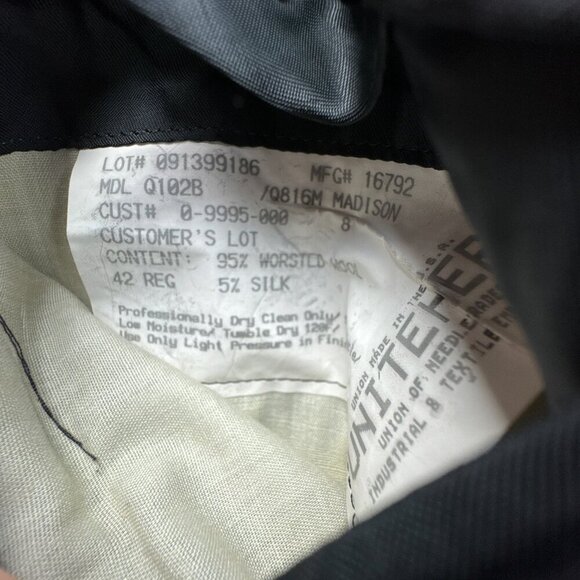 Hickey Freeman Suit Jacket Mens 42R Black Worsted Wool‎ 130s Silk Loro Piana USA - Picture 4 of 16